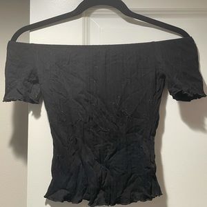 Black Off The Shoulder Crop Top